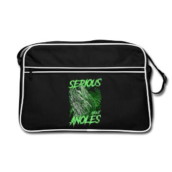 Ernsthaft über den kubanischen Ritter Anolis Reptilienhalter - Retro Tasche - Schwarz/Weiß - Vorne