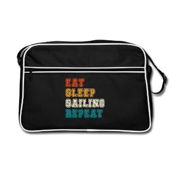 Eat Sleep Sailing Repeat - Retro Bag - black/white - Front