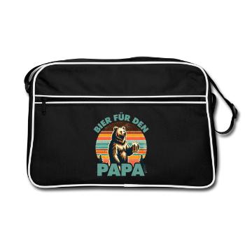 Future papa BIÈRE POUR PAPA Drôle - Sac Retro - noir/blanc - Devant