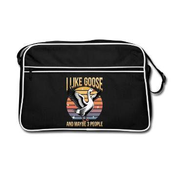Drôle d’oiseau oie - Sac Retro - noir/blanc - Devant