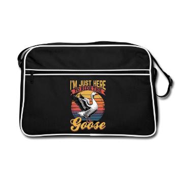 Drôle d’oiseau oie - Sac Retro - noir/blanc - Devant