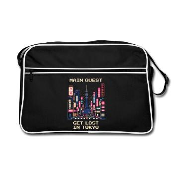 Hauptquest: In Tokio verlaufen | Citytrip Japan - Retro Tasche - Schwarz/Weiß - Vorne