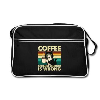 Coffee Because Murder Is Wrong Sarcastic - Retro Bag - black/white - Front