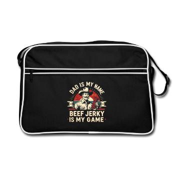 Beef Jerky Dried Meat Biltong Pemmican Father - Retro Bag - black/white - Front