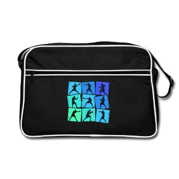 Boxer Boxing Kids Men Boys - Retro Bag - black/white - Front