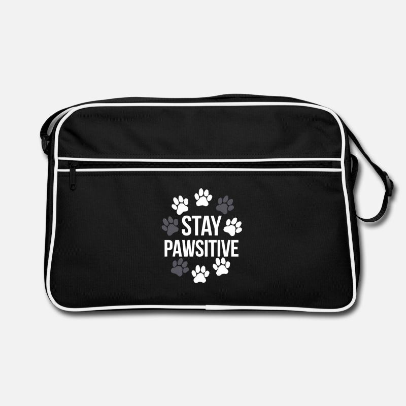 Stay Pawsitive Pawprints Tee Retro Bag