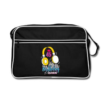 Anniversaire Reine 45e anniversaire - Sac Retro - noir/blanc - Devant