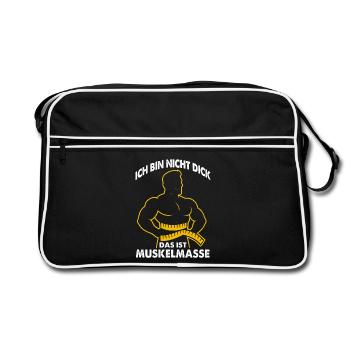 Les muscles au lieu de la masse disent - Sac Retro - noir/blanc - Devant