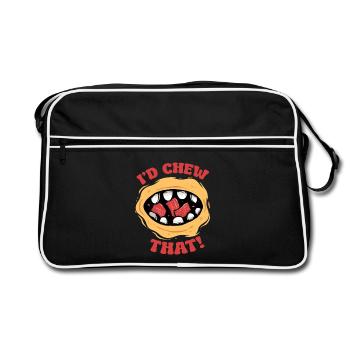Beef Jerky Dried Meat Biltong I'd Chew That - Retro Bag - black/white - Front