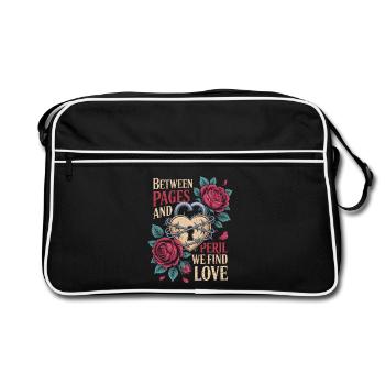 Dark Romance Between Pages And Peril We Find Love - Retro Bag - black/white - Front
