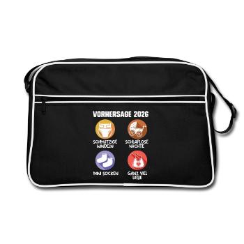 Soon Mom PREDICTION 2026 Funny - Retro Bag - black/white - Front
