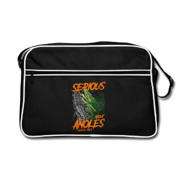 Seit 1983 ernsthaft mit dem kubanischen Ritter Anolis - Retro Tasche - Schwarz/Weiß - Vorne