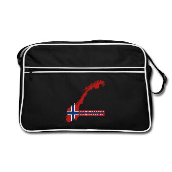 Norway Vacation Nature Gift - Retro Bag - black/white - Front