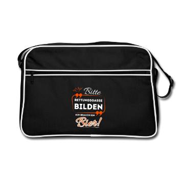 S’il vous plaît, formez une file d’attente, j’ai besoin d’une bière ! - Sac Retro - noir/blanc - Devant