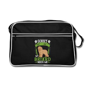 Briard ne peut pas battre Berger de Brie - Sac Retro - noir/blanc - Devant