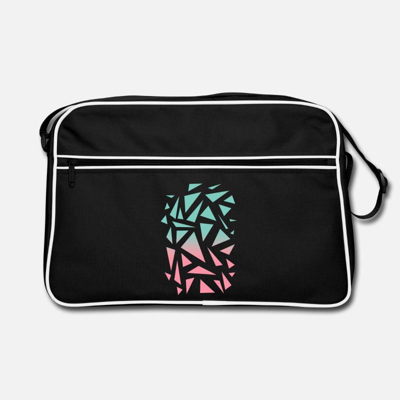 Triangle Pattern - Turquoise Pink Retro Bag