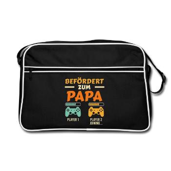 Future papa PROMU À PAPA Drôle - Sac Retro - noir/blanc - Devant