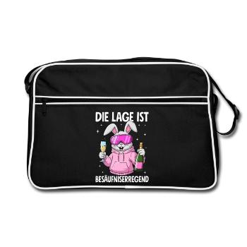 The situation is drunkenness - Retro Bag - black/white - Front