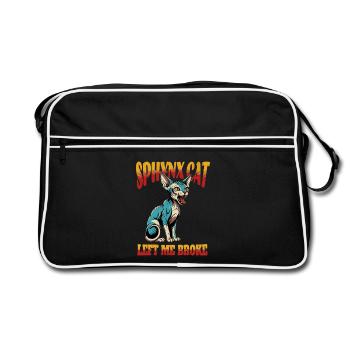 Sphynx Katze lustig - Retro Tasche - Schwarz/Weiß - Vorne