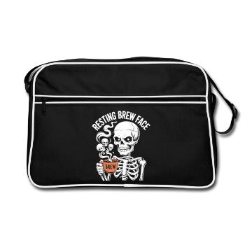 Repos Brew Face Skeleton Café Halloween - Sac Retro - noir/blanc - Devant