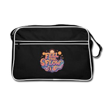 Psychedelic Retro – Feel the Flow - Retro Bag - black/white - Front