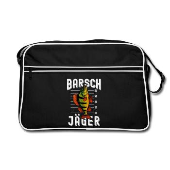 Perch Hunter Perch Angler Perch Perch Perch Perch Fishing - Retro Bag - black/white - Front