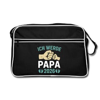 Future papa JE SERAI PAPA 2026 Drôle - Sac Retro - noir/blanc - Devant