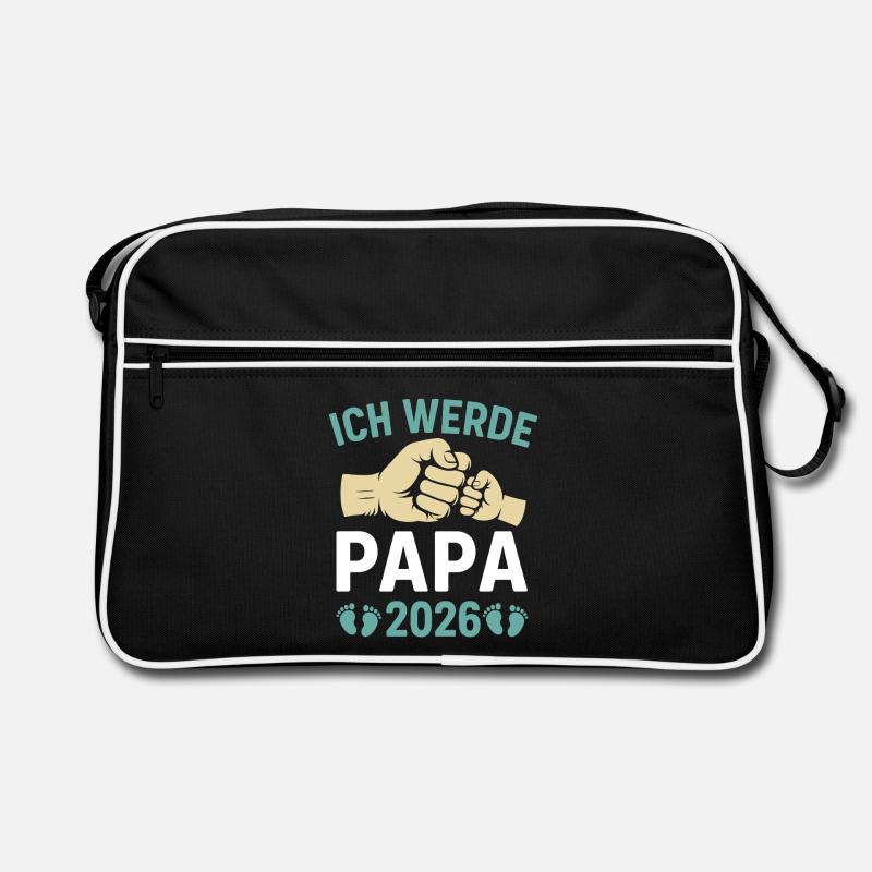 Werdender Vater ICH WERDE PAPA 2026 Lustig Retro Tasche