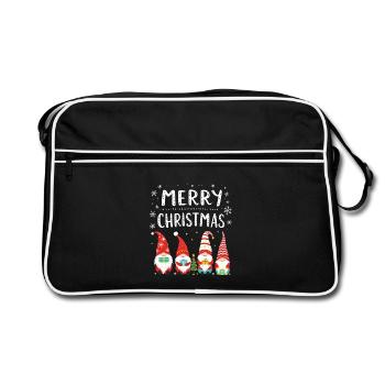 Joyeux Noël Gnome de Noël - Sac Retro - noir/blanc - Devant