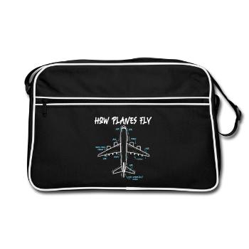 Comment les avions volent Citation amusante d’un ingénieur aéronautique - Sac Retro - noir/blanc - Devant