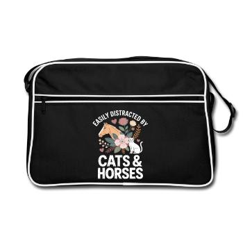 Distraction des chats et des chevaux - Sac Retro - noir/blanc - Devant