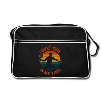 Padel Court Time Is Me Time - Retro Bag - black/white - Front