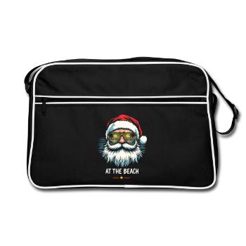 Père Noël à la plage Ambiance de la plage - Sac Retro - noir/blanc - Devant