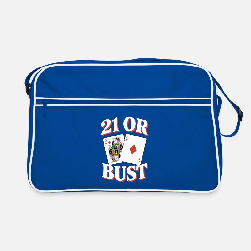 21 Oder Bust Poker Kartendesign Retro Tasche