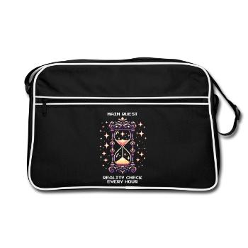 Main Quest: Hourly Reality Check | Lucid dream - Retro Bag - black/white - Front