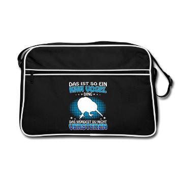 Est un kiwi Ding New Zealand Kiwi Bird - Sac Retro - noir/blanc - Devant