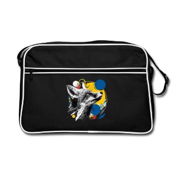 Künstlerischer Fuchs Naturliebhaber - Retro Tasche - Schwarz/Weiß - Vorne