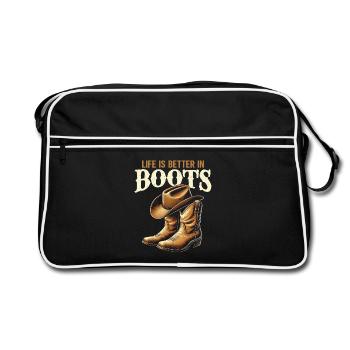 Danse en ligne Cowboy Danseuse en ligne Danse en ligne - Sac Retro - noir/blanc - Devant