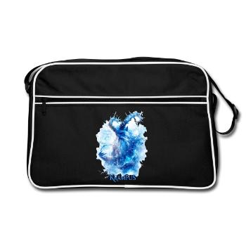 Krampus Eisblau – Mystisches Wintermotiv Folklore - Sac Retro - noir/blanc - Devant