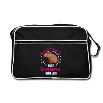 Les capybaras sont de vrais capybaras - Sac Retro - noir/blanc - Devant