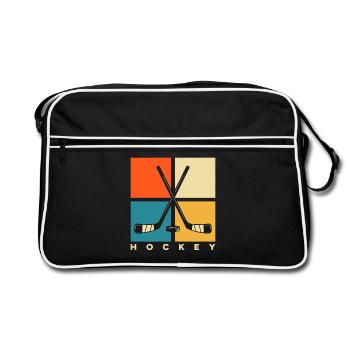 Hockey sur glace Hockey Hockey Joueur de hockey - Sac Retro - noir/blanc - Devant