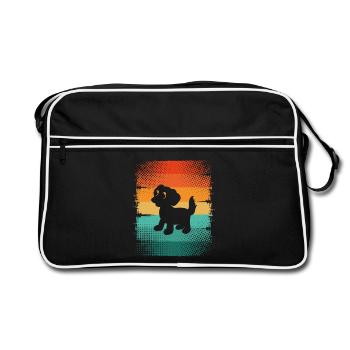 Dog Puppy - Retro Bag - black/white - Front