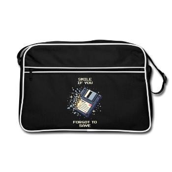 Lächeln, wenn du nicht gespeichert hast | Fail - Retro Tasche - Schwarz/Weiß - Vorne