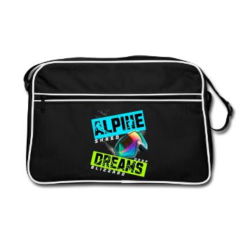 Alpine Dreams Ski Snowboard Shred Design - Retro Bag - black/white - Front
