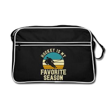 Hockey Hockey sur glace Cadeau pour joueur de hockey sur glace - Sac Retro - noir/blanc - Devant