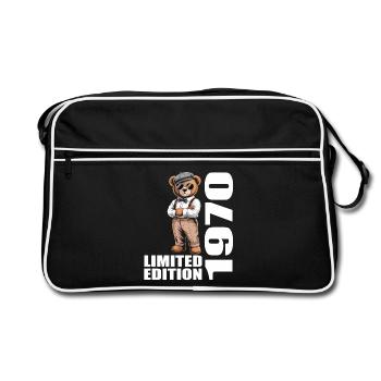 1970 Limited Edition Bär Geburtstag 1970 - Retro Tasche - Schwarz/Weiß - Vorne
