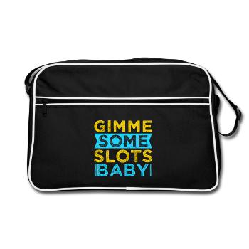 Gambling Fan Gimme Some Slots Baby Casino - Retro Tasche - Schwarz/Weiß - Vorne