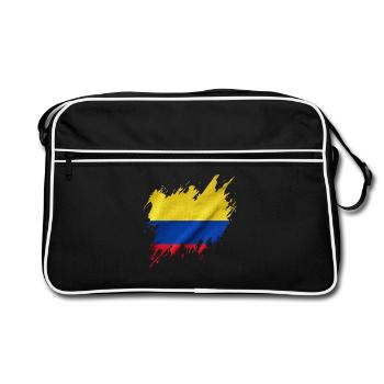 Flag of Colombia, torn style - Retro Bag - black/white - Front