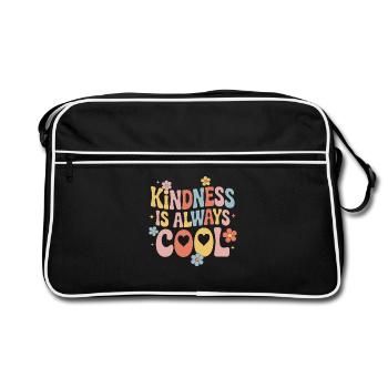 Kindness is always cool Colorful flowers - Retro Bag - black/white - Front