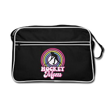 Hockey Hockey sur glace Cadeau pour joueur de hockey sur glace - Sac Retro - noir/blanc - Devant